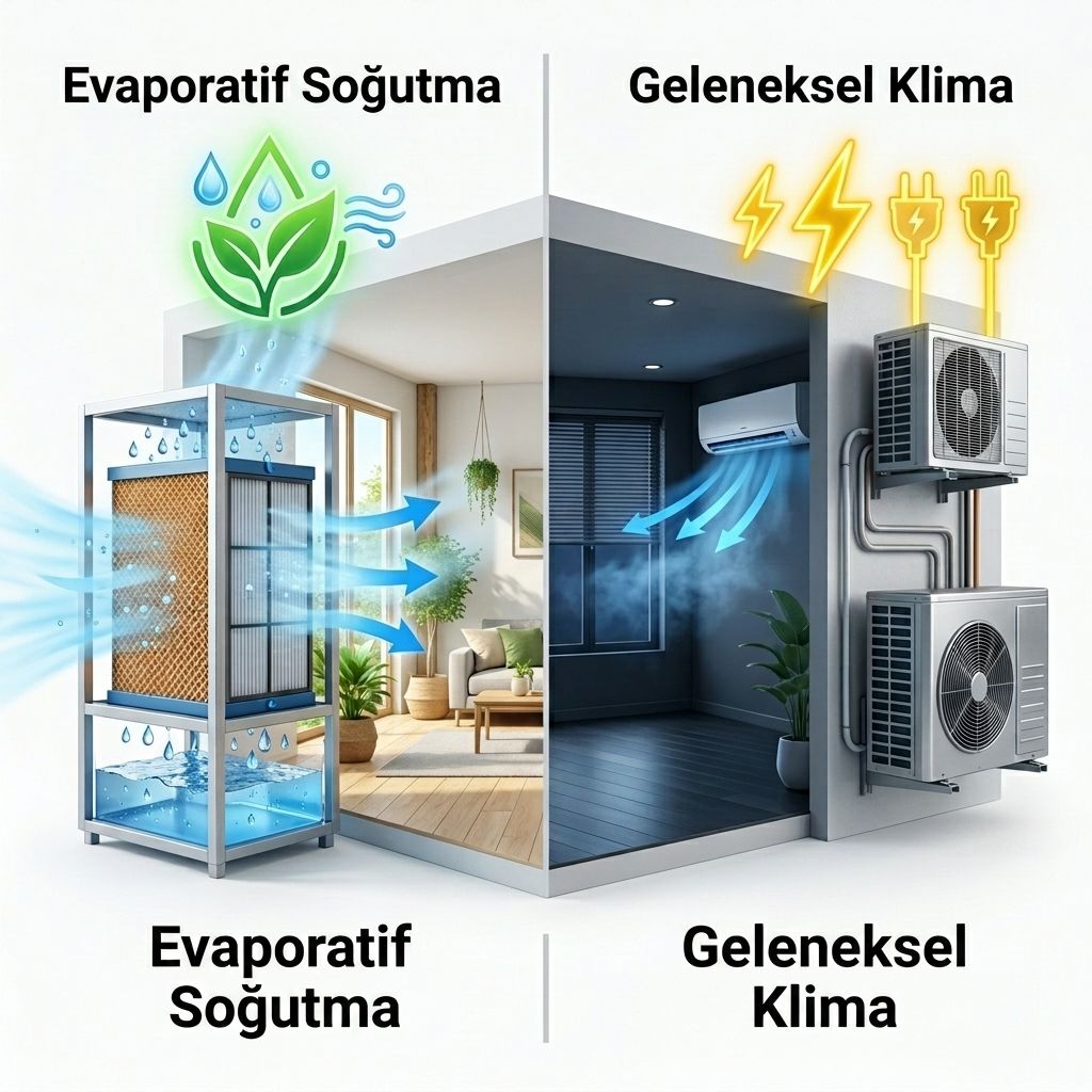 Evaporatif Soğutma ile Klima Arasındaki Farklar: Hangisi Daha Avantajlı?